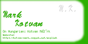 mark kotvan business card